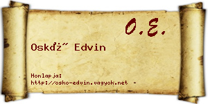 Oskó Edvin névjegykártya